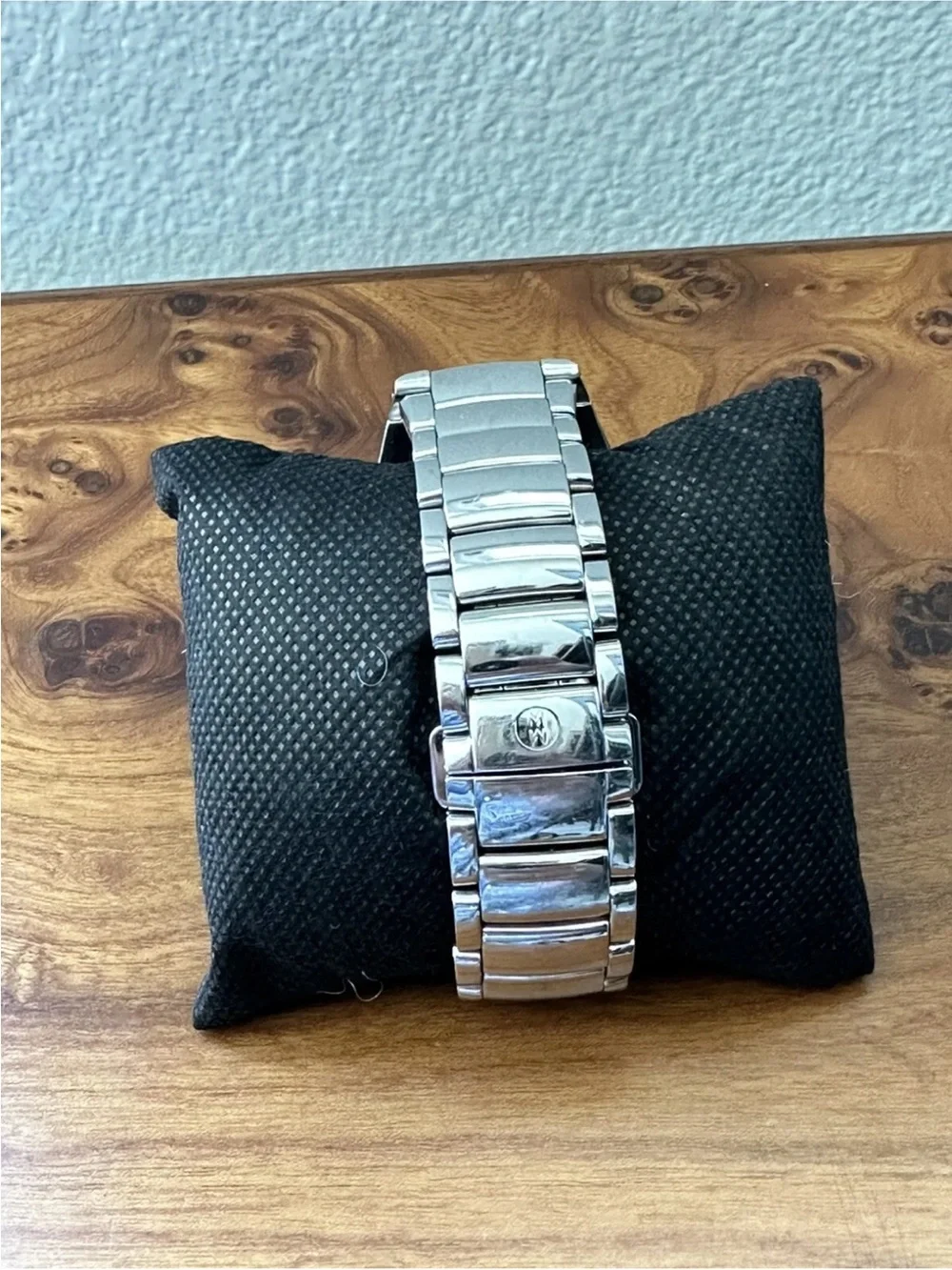 Unique & Rare Michele Tahitian Black Diamond & SS Band Chronograph Ladies Watch